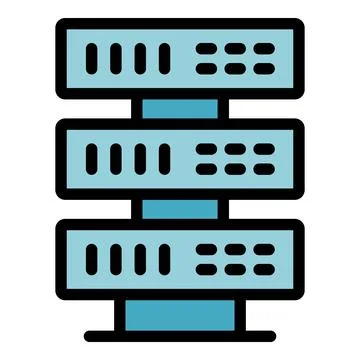 Server search engine icon vector flat 스톡 일러스트