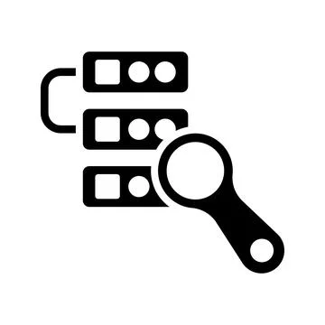 Server search interface symbol. Stock Illustration