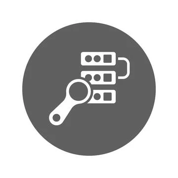 Server search interface symbol. Stock Illustration