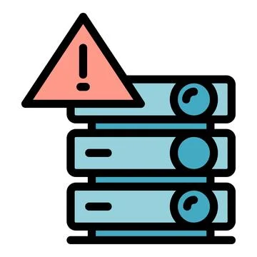 Server security alert icon vector flat 스톡 일러스트