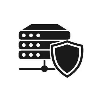 Server security icon design. Hosting concept. Outline style. Vector. Stock Illustration