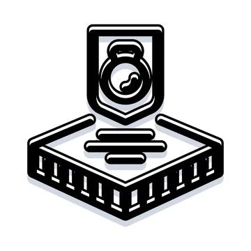 Server security icon protecting digital data network Stockillustratie