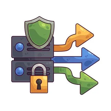 Server security illustration Stock Illustration