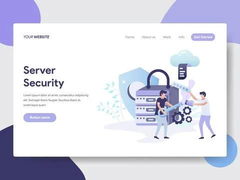 Server Security Illustration For Web Pages Stock Illustration