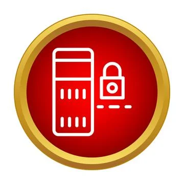 Server security protecting data and information storage system Illustrazione stock