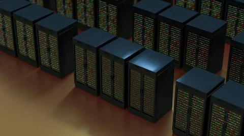 Server. Server room data center. Backup, mining, hosting, mainframe, farm and Illustrazione stock