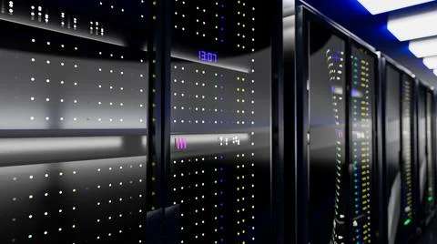 Server. Server room data center. Backup, mining, hosting, mainframe, farm and Illustrazione stock
