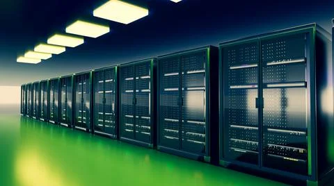 Server. Server room data center. Backup, mining, hosting, mainframe, farm and Ilustración de archivo
