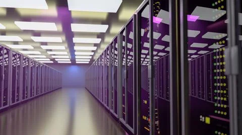 Server. Server room data center. Backup, mining, hosting, mainframe, farm and Stock Illustration