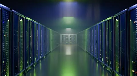 Server. Server room data center. Backup, mining, hosting, mainframe, farm and Ilustración de archivo