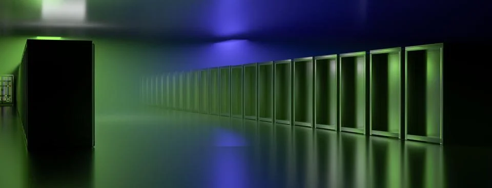 Server. Server room data center. Backup, mining, hosting, mainframe, farm and Ilustración de archivo