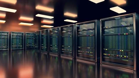 Server. Server room data center. Backup, mining, hosting, mainframe, farm and 스톡 일러스트