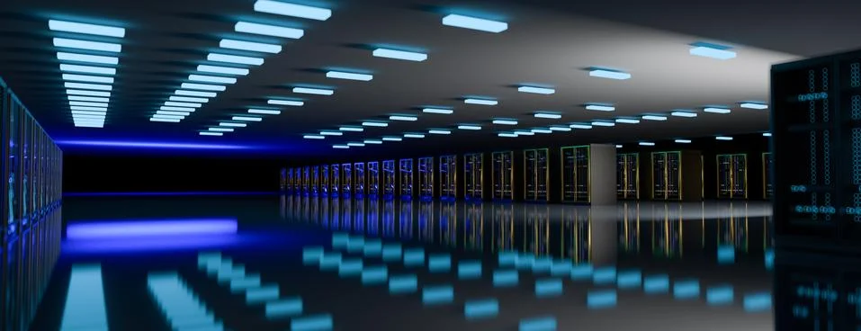 Server. Servers room data center. Backup, mining, hosting, mainframe, farm and Stock Illustration