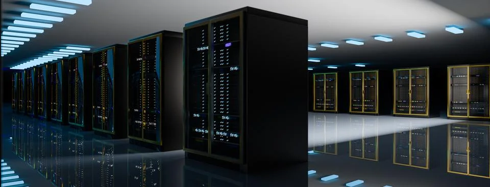 Server. Servers room data center. Backup, mining, hosting, mainframe, farm and Illustrazione stock