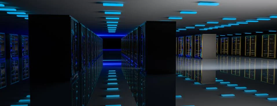 Server. Servers room data center. Backup, mining, hosting, mainframe, farm and Illustrazione stock