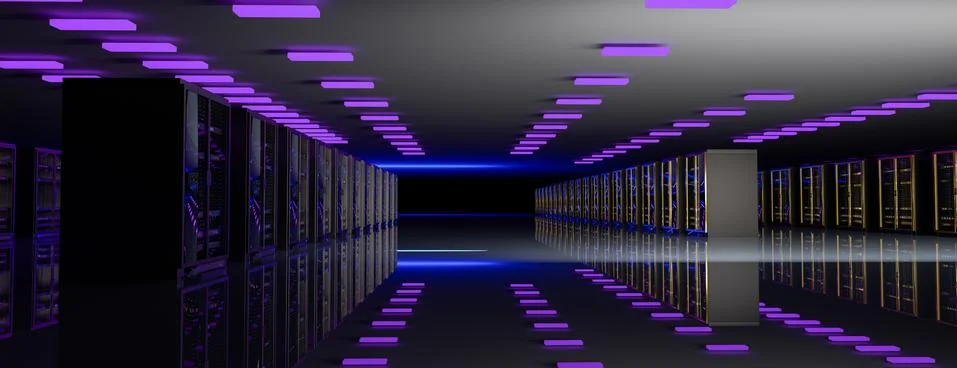 Server. Servers room data center. Backup, mining, hosting, mainframe, farm and Stock Illustration
