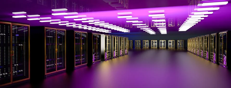 Server. Servers room data center. Backup, mining, hosting, mainframe, farm and Stock Illustration