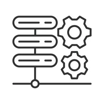 Server settings icon in line design. Server, settings, configuration, hosting イラスト素材