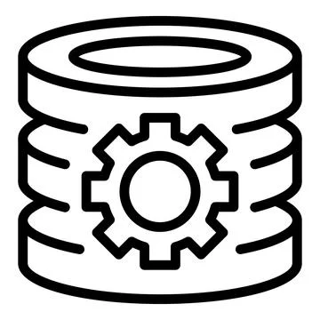 Server settings icon, outline style 스톡 일러스트