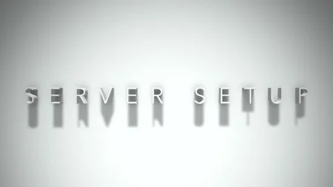 Server setup 3D title animation white text on a white background Stock Footage 299369332