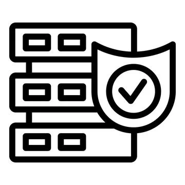 Server shield icon outline vector. Criminal narrow Illustrazione stock