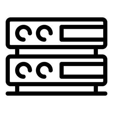 Server shop icon outline vector. Store computer Stock Illustration