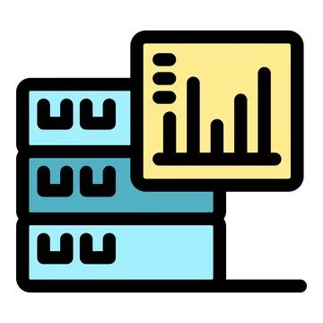 Server showing increasing bar graph representing data analysis and storage Illustrazione stock