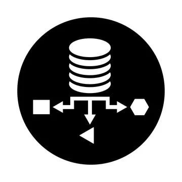 Server, size, volume icon. black vector graphics. Stock Illustration