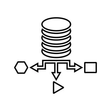 Server, size, volume line icon. Outline vector. Stock Illustration