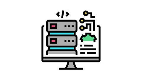 Server software color icon animation 動画素材 224014316