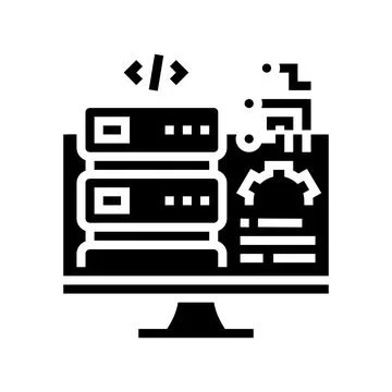 Server software glyph icon vector illustration Illustrazione stock