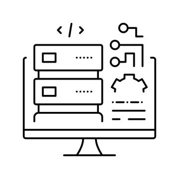 Server software line icon vector illustration 스톡 일러스트