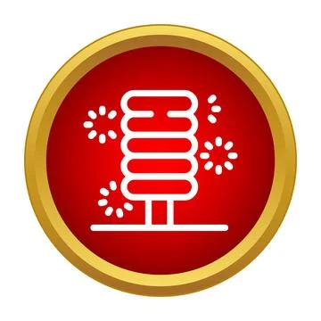 Server stack icon releasing particles inside a red circle Stock Illustration