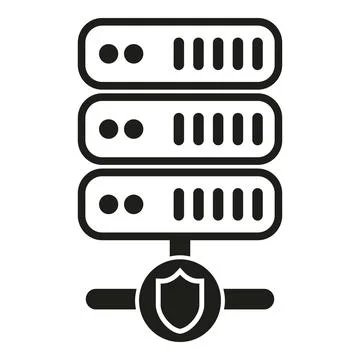Server stack protecting data network with shield icon Stock Illustration