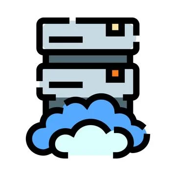 Server stacks storing data on a cloud platform Illustrazione stock