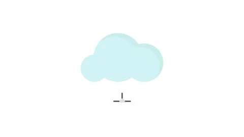 A server stands prominently with a fluffy cloud in the background, symboliz.. Stock Footage 332199323