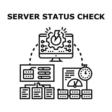 Server status check and network monitoring concept Stock Illustration