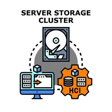 Server storage cluster building information technology infrastructure イラスト素材