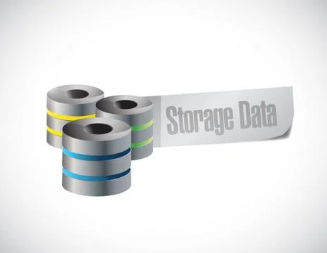 Server storage data sign illustration イラスト素材