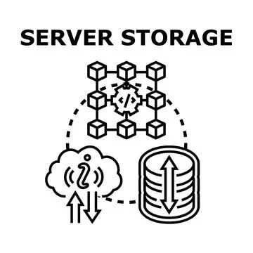 Server storage network data transferring analysis concept Stock Illustration
