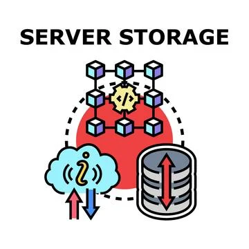 Server storage network data transferring analysis concept Stock Illustration