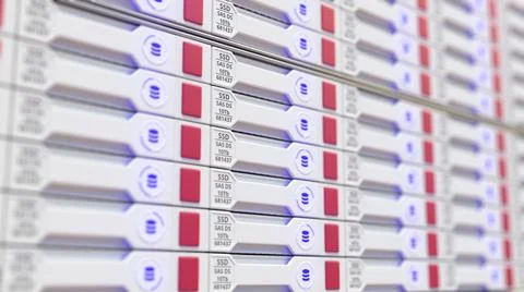 Server storage rack, 3d rendering Stock Illustration