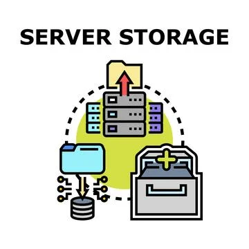 Server storage system managing digital information and archiving data イラスト素材