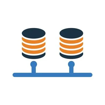 Server, storage, twin icon. Simple editable vector illustration. Stock Illustration