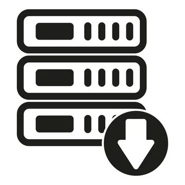 Server storing data receiving a download icon Stockillustratie