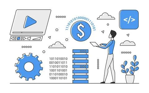 Server support administration 스톡 일러스트