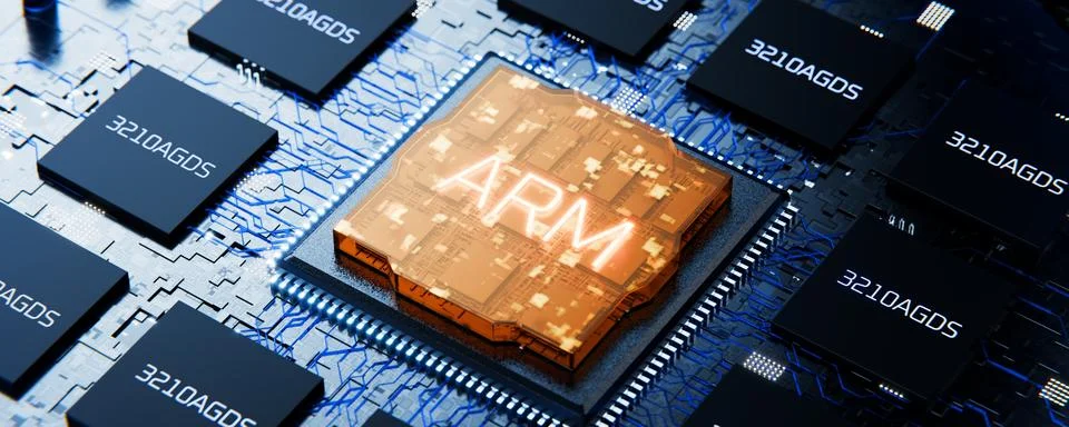 Server technology concept. Cloud technologies. Microprocessor architecture .. Illustrazione stock