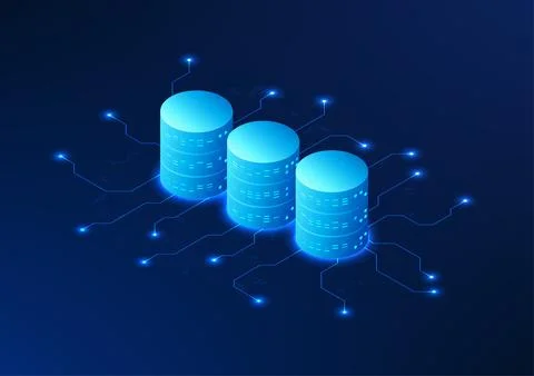 Server technology is connected to the technology cycle, conveying data proc.. Stock Illustration