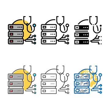 Server technology repair color icon vector diversity Stock Illustration
