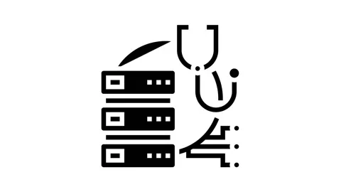 Server technology repair glyph icon animation Stock Footage 157301104